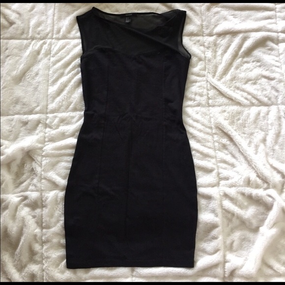 Forever 21 Black Bodycon Tank Dress with Mesh Sm - Picture 3 of 5